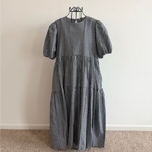 Eri & Ali Black and White Gingham Maxi Dress